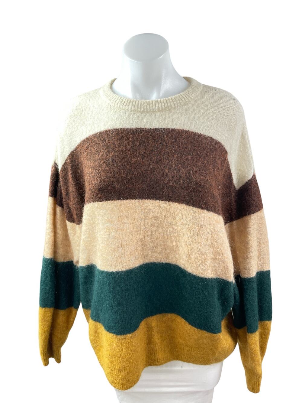 H&M Women's Multicolor Wool Colorblock Striped Long Sleeve Sweater Top Size M